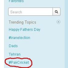 Twitter screenshot for #PakCricket